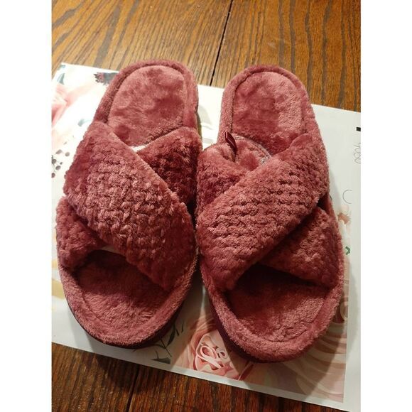 New Size 5/6 Dena Lives Memory Foam Open Toe Cross Band Arch Support Slippers - Picture 7 of 9